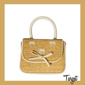 Target Yellow Daisy Mini Top-Handle Bag with White Trim